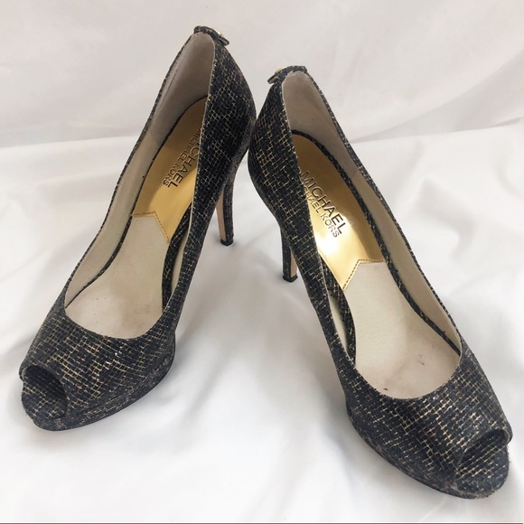 MICHAEL KORS Sequin Peep Toe Heels FREE SHIPPING! - Picture 3 of 11